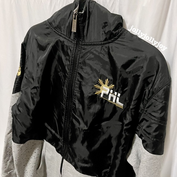 My Philippines Unisex Mixed Fabric Black/Grey Zip-Up Jacket Large - Picture 4 of 12